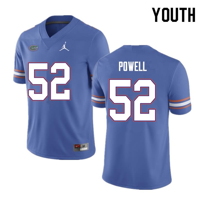 NCAA Florida Gators Antwuan Powell Youth #52 Nike Blue Stitched Authentic College Football Jersey QDZ6464RL